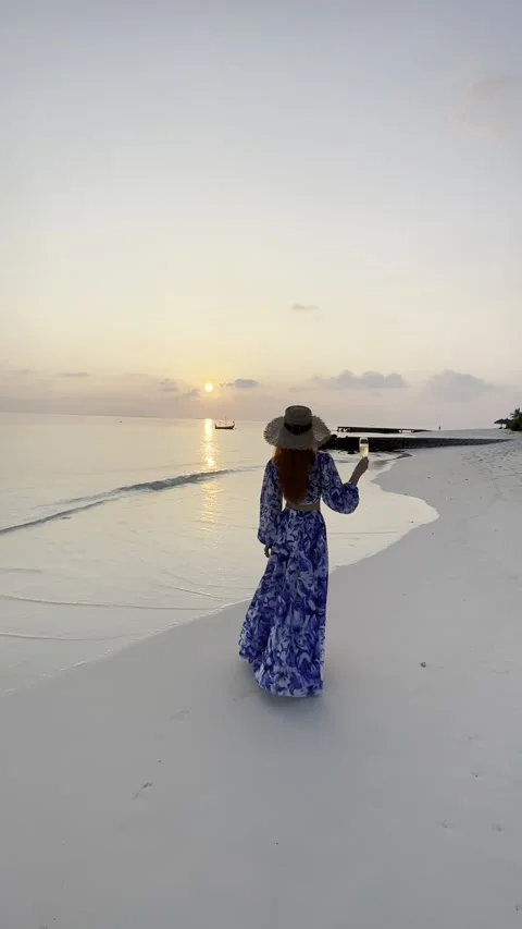 Beach sunset Maldives Stock Footage 327395874