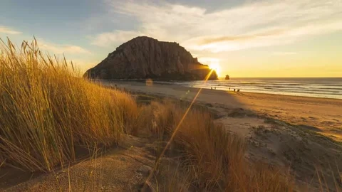 Beach Sunset Morro Bay timelapse Stock Footage 142894152