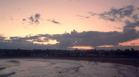 Beach sunset to night timelapse Stock Footage 2436933