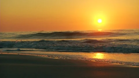 Beach Sunset or sunrise Stock Footage 111287795