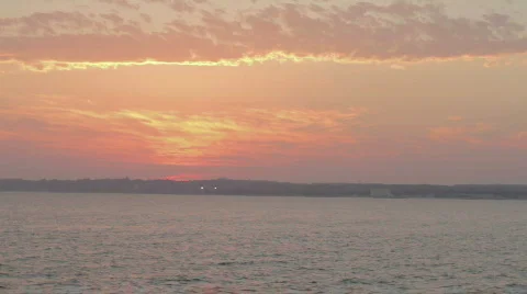 Beach sunset orange sky Stock-Footage 864041