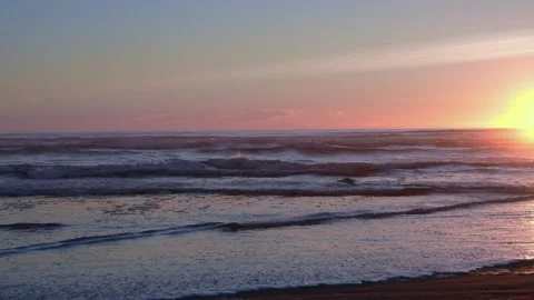 Beach Sunset in Oregon, Pacific Northwest Stock Footage 341295212