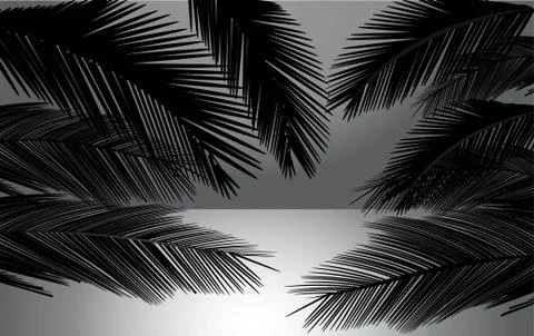 Beach sunset with palms vector illustration Stock Illustration