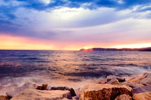 Beach sunset Stock Photos