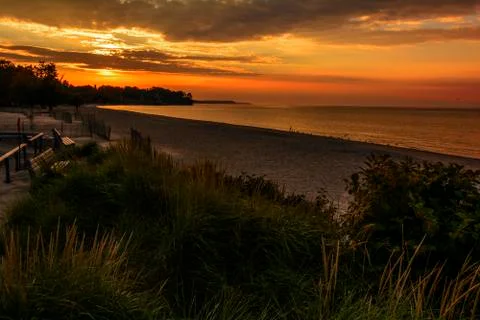 Beach  sunset Stock Photos
