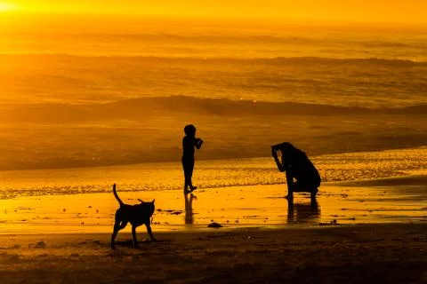Beach sunset Stock Photos
