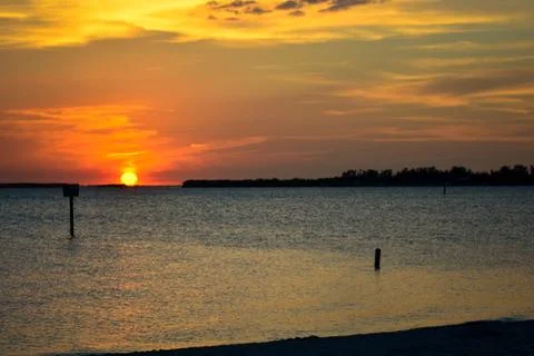 The Beach Sunset Stock Photos