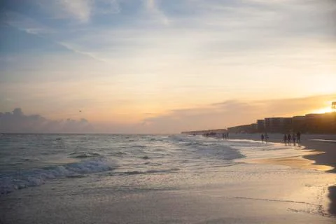 Beach At Sunset Stock Photos
