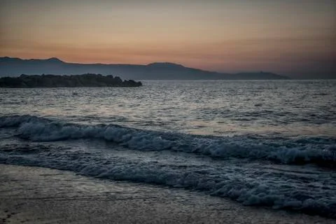 Beach in Sunset Stock Photos