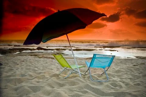 Beach sunset Stock Photos