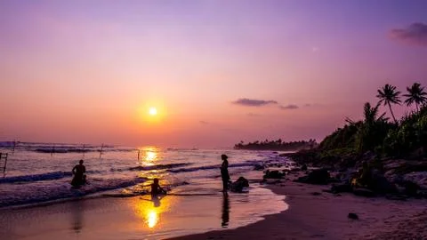 Beach sunset Stock Photos