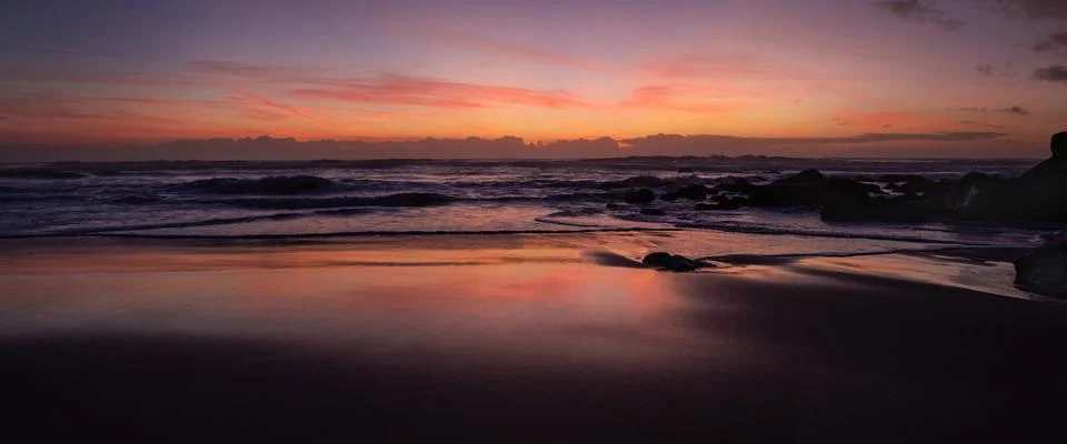 Beach at Sunset 写真素材