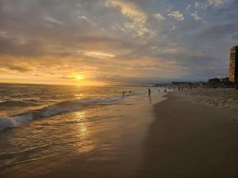 Beach at Sunset Stock Photos