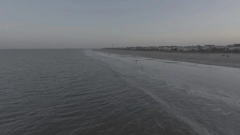 Beach Sunset Shore Push Drone D-Log 库存影片 89920424