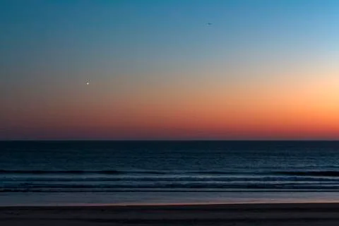 Beach with sunset sky Foto stock