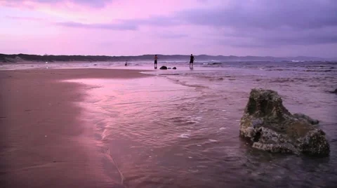 Beach at Sunset, Sodwana Indian Ocean GFHD Stock Footage