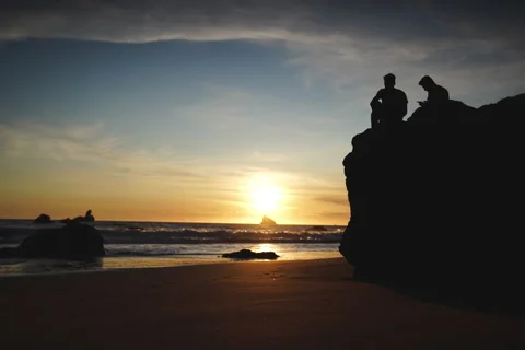 Beach Sunset &amp; Starry night Time-lapse (bonus Time-lapse) Video stock 130759017
