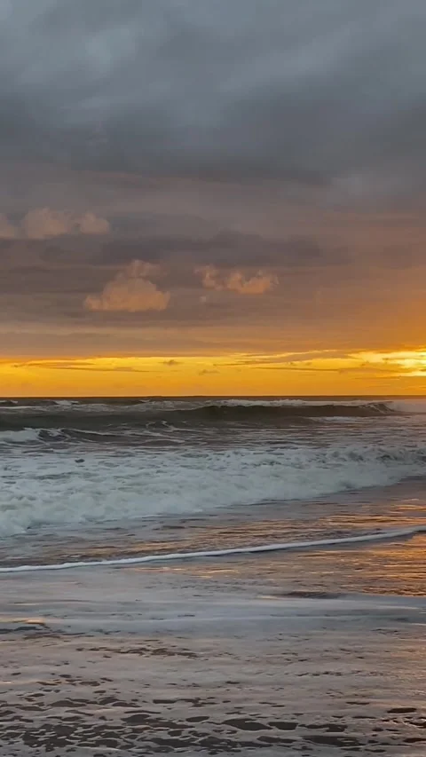 Beach at sunset with a stunning sky Stock Footage 295011897