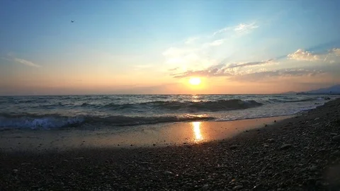 Beach sunset time laps Stock Footage 104535762