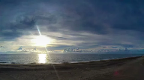 Beach sunset time lapse 4kUHD Stock Footage 46688932