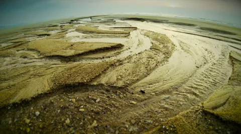 Beach in sunset time lapse Stock Footage 34134616