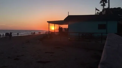 Beach Sunset Time Lapse Stock Footage