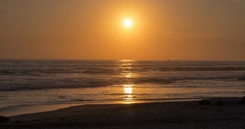 Beach sunset	time lapse Stock Footage 90487399