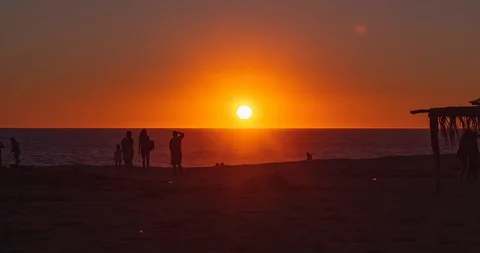 Beach sunset time lapse Stock Footage 103292731