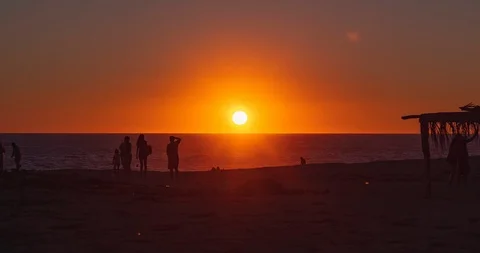 Beach sunset time lapse Stock Footage 103292738