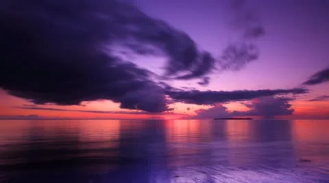 Beach sunset time-lapse II Stock Footage 11148388