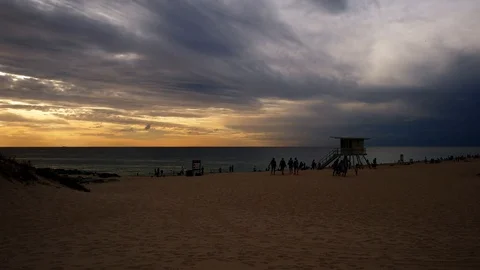 Beach at sunset time lapse soundscape Stock Footage 105525430