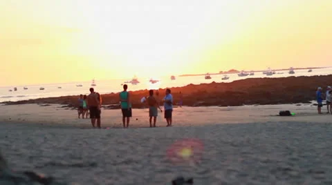 Beach Sunset Timelapse Stock Footage