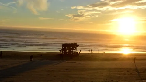 Beach Sunset Timelapse Stock Footage