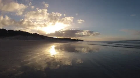 Beach Sunset Timelapse Stock Footage 66527304