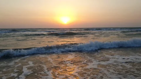 Beach Sunset Waves Stock Footage 230088971