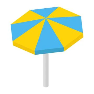 Beach sunshade isometric 3d icon Stock Illustration