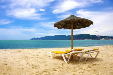 Beach sunshade Stock Photos