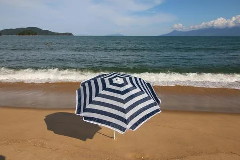 Beach with Sunshade Stock Photos