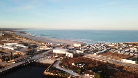 Beach, Surf and Camper 4k Drone Stock Footage 147440003