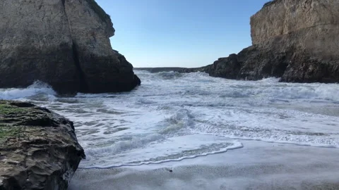 Beach surf, Davenport, CA Stock Footage 256513173