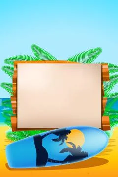 Beach surf Stock Illustration