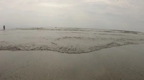 Beach surf low point of view HD 0005 Stock Footage 12521989