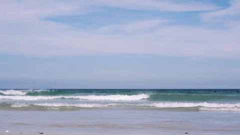 Beach Surf Paddling Clouds Stock Footage 105575531