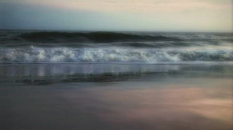 Beach Surf at Sunrise Stock Footage 262443