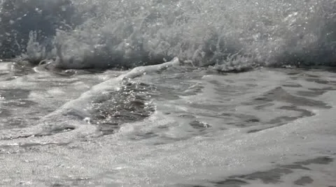 Beach surf on sunset Stock Footage 18195948
