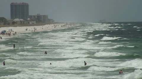 Beach Surf Swimmers Video stock 12674288
