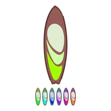 Beach surfboard vector cartoon graphic Stock Illustration
