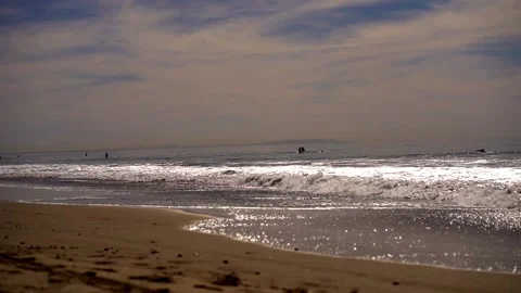 The beach with surfers Stock Footage 234039448