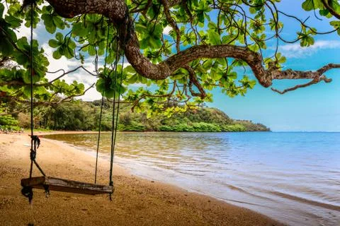 Beach swing Stock Photos