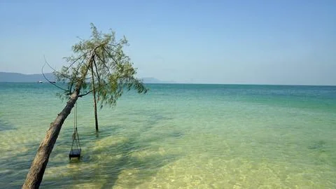  beach swing at starfish beach on phu quoc island Stock Photos